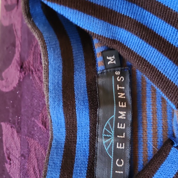 Mens top M blue/brown stripe - Picture 2 of 4